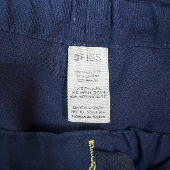 FIGS Navy/Yellow Thread Scrubs Pants Women's - Picture 4 of 5
